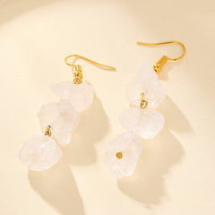 Crystal Earrings With Irregular Raw Stones, Crushed Stones, Tassels, And Long Earrings