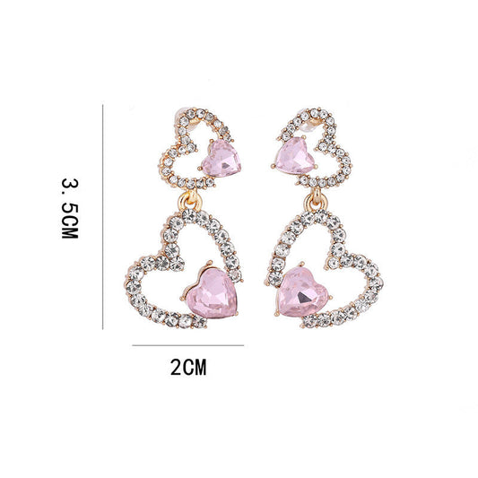 Fashion Design Sense Love Heart Stud Earrings Women